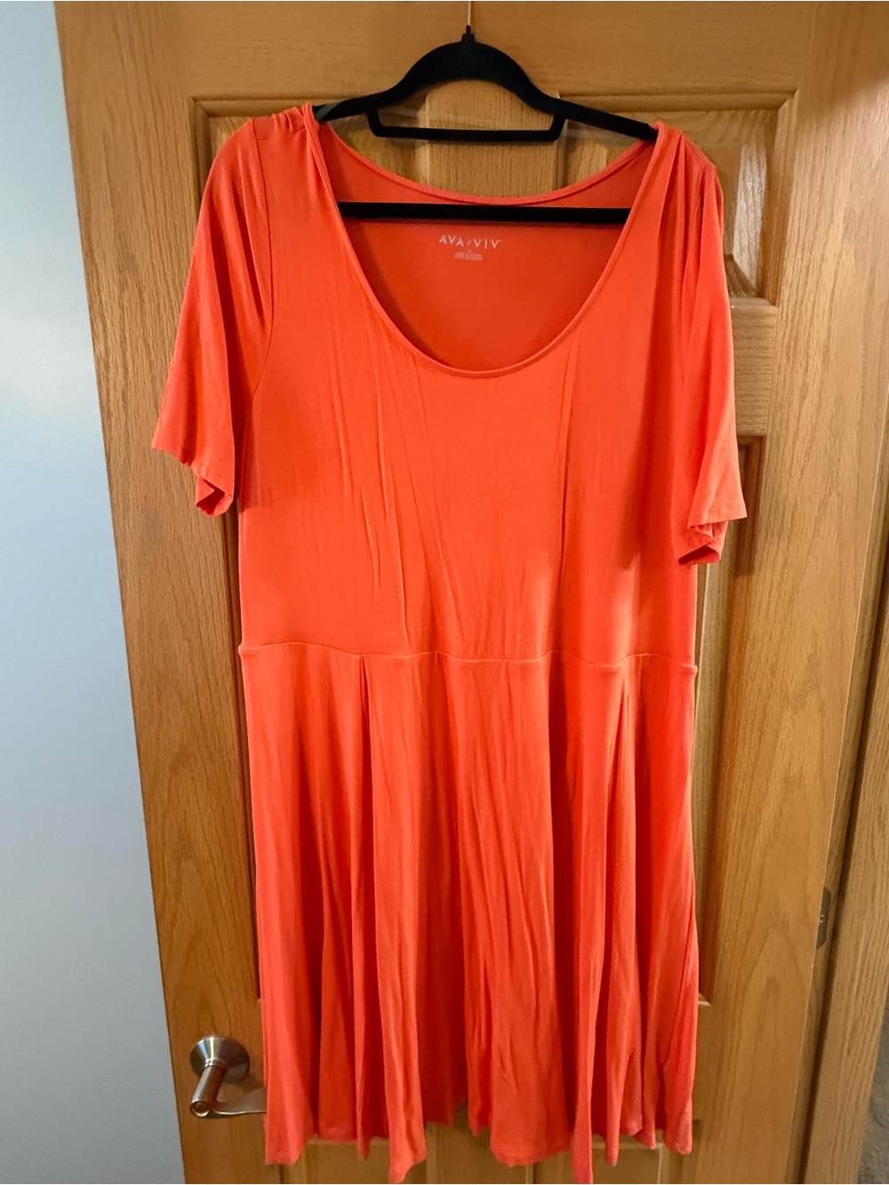 Ava & Viv Bright Orange Scoop Neck Tunic Dress